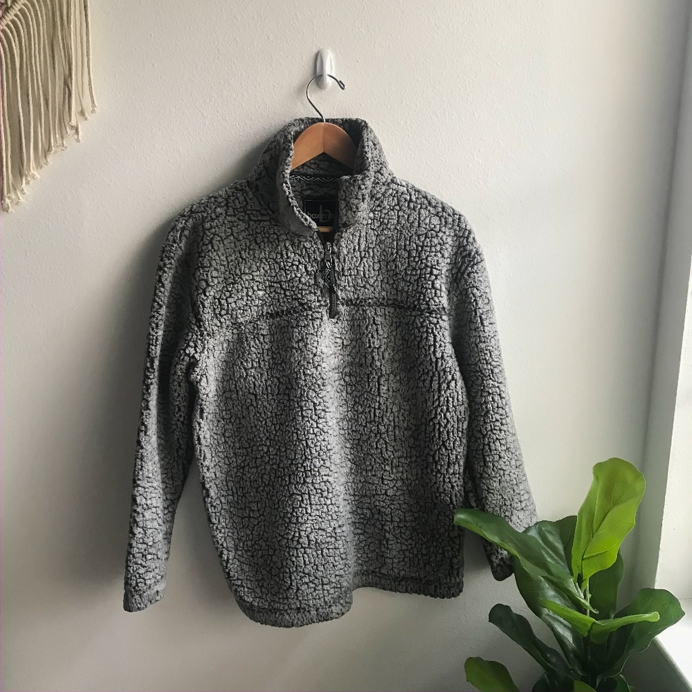 Boxercraft Quarter-Zip Fleece Pullover Gray Size S